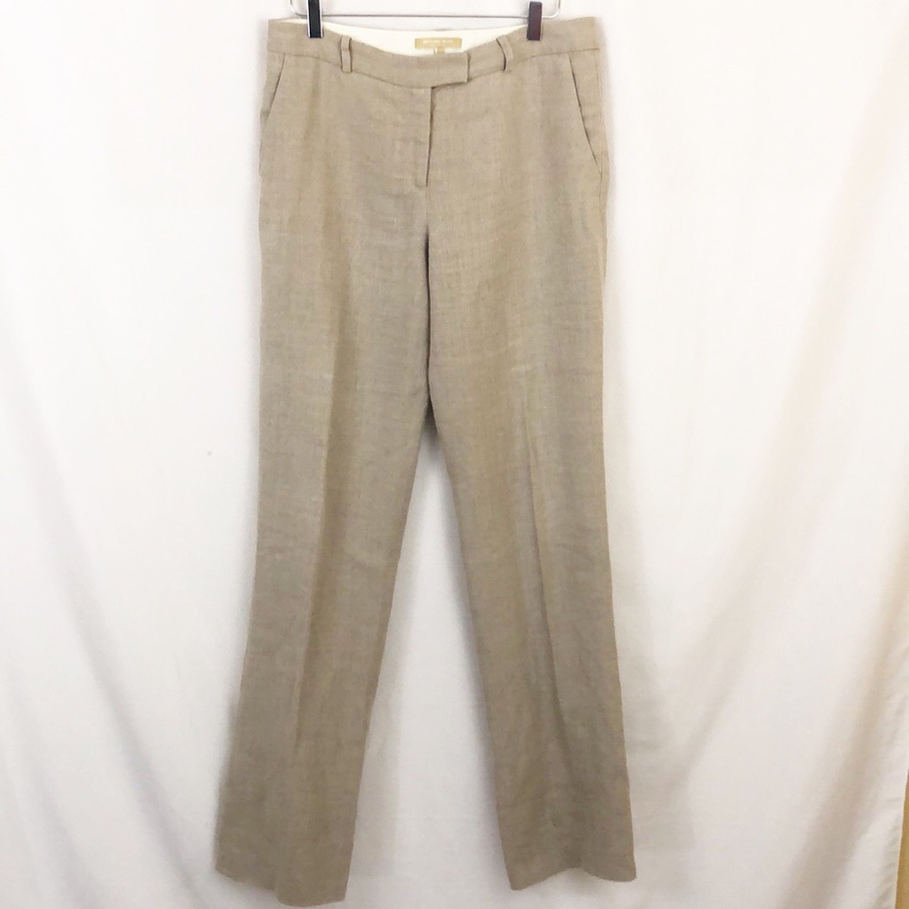 Michael Kors Collection Tan 100% Linen Pants Sz 10